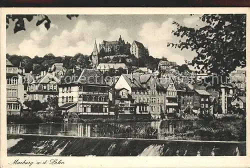 Marburg Lahn Lahn Wehr Altstadt Schloss Kupfertiefdruck Kat. Marburg