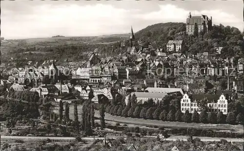 Marburg Lahn Stadtbild mit Schloss Kat. Marburg