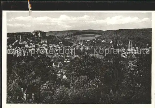 Marburg Lahn Stadtbild mit Schloss Kat. Marburg