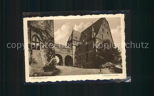 Marburg Lahn Schlosspartie Kupfertiefdruck Kat. Marburg
