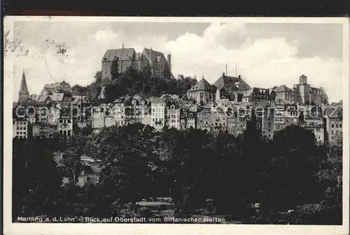 Marburg Lahn Oberstadt Schloss vom botanischen Garten Kat. Marburg