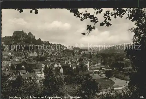 Marburg Lahn vom Capplerberg aus gesehen Schloss Kat. Marburg