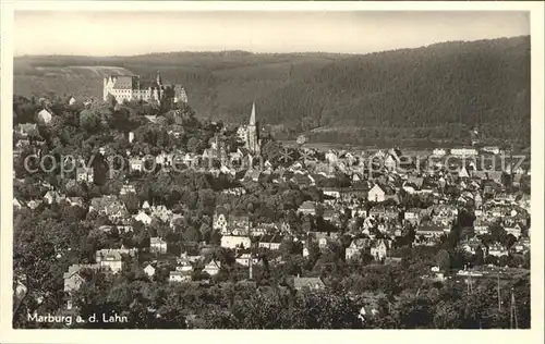 Marburg Lahn Stadtbild mit Schloss Kat. Marburg