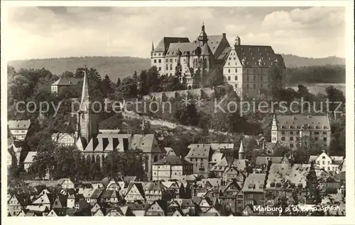 Marburg Lahn Altstadt Elisabethkirche Schloss Kat. Marburg