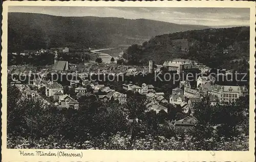 Hann. Muenden Blick ueber die Stadt Bahnpost Kat. Hann. Muenden