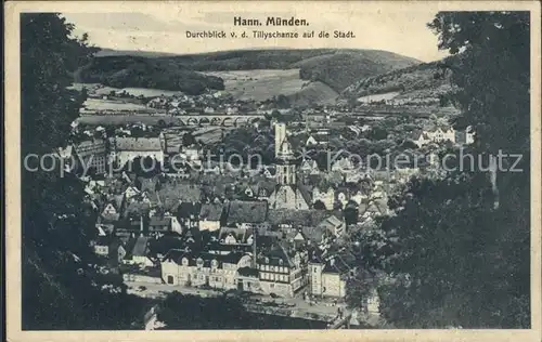 Hann. Muenden Durchblick von der Tillyschanze auf die Stadt Kat. Hann. Muenden