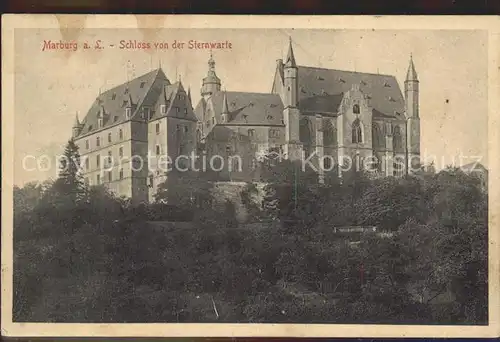 Marburg Lahn Schloss von der Sternwarte Kat. Marburg