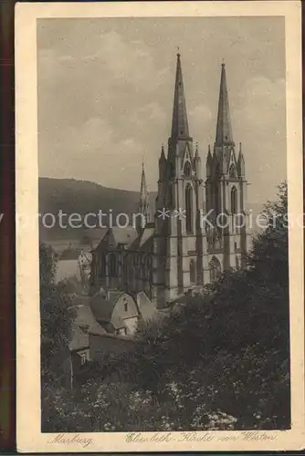 Marburg Lahn Elisabethkirche Gravure Karte Nr 711 Kat. Marburg