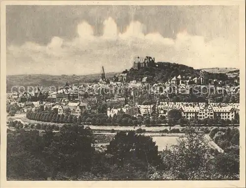 Marburg Lahn Stadtbild mit Schloss Kat. Marburg