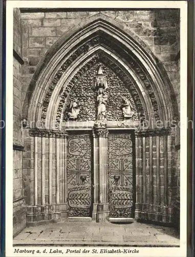 Marburg Lahn Portal St Elisabethkirche Kat. Marburg
