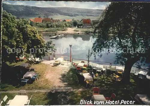 Veckerhagen Weser Blick vom Hotel Peter Kat. Reinhardshagen