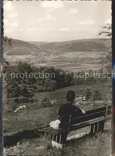 Veckerhagen Panorama Weserbergland Ruhebank Kat. Reinhardshagen