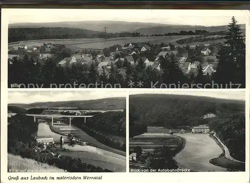 Laubach Hann Muenden Panorama Werratal Autobahnbruecke / Hann. Muenden /Goettingen LKR