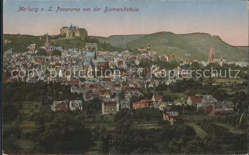 Marburg Lahn Panorama Blick von der Bismarcksaeule Kat. Marburg