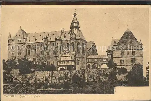 Marburg Lahn Schloss von Sueden Kat. Marburg