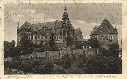 Marburg Lahn Schloss von Sueden Kat. Marburg