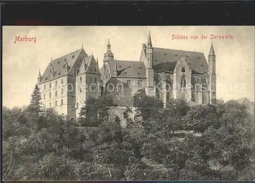 Marburg Lahn Schloss von der Sternwarte Kat. Marburg