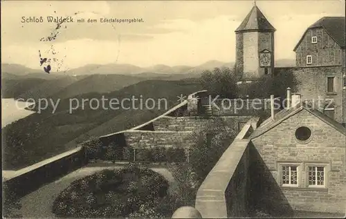 Waldeck Edersee Schloss mit Edertalsperrgebiet Kat. Edertal