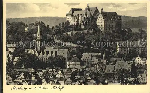 Marburg Lahn Alstadt mit Schloss Kat. Marburg