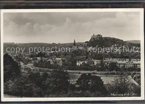 Marburg Lahn Stadtbild mit Schloss Kat. Marburg