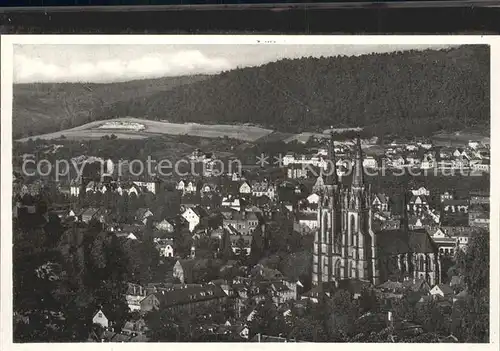Marburg Lahn Stadtbild mit Elisabethkirche Kat. Marburg