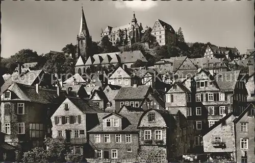 Marburg Lahn Altstadt mit Schloss Universitaetsstadt Kat. Marburg