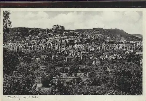 Marburg Lahn Stadtbild mit Schloss Kat. Marburg