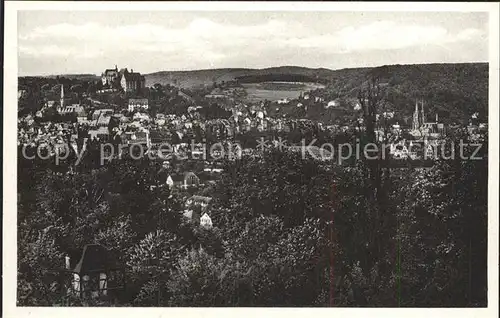 Marburg Lahn Stadtbild mit Schloss Kat. Marburg