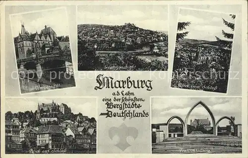 Marburg Lahn Universitaet Gesamtansicht Schloss Freilichtbuehne Kat. Marburg