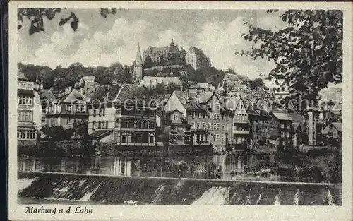 Marburg Lahn Lahn Wehr Altstadt Schloss Kat. Marburg