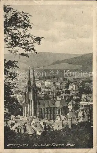 Marburg Lahn Blick auf Elisabethkirche Kat. Marburg