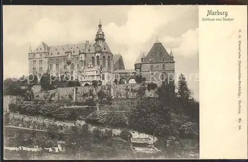 Marburg Lahn Schloss von Sueden Kat. Marburg