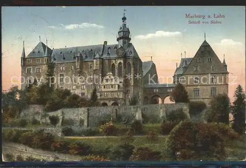 Marburg Lahn Schloss von Sueden Kat. Marburg