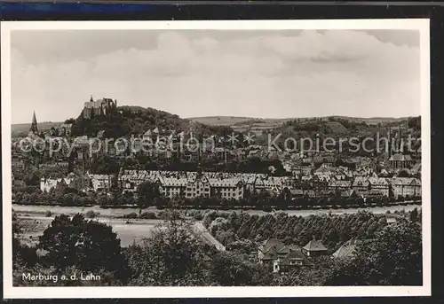 Marburg Lahn Stadtbild mit Schloss Universitaetsstadt Kat. Marburg