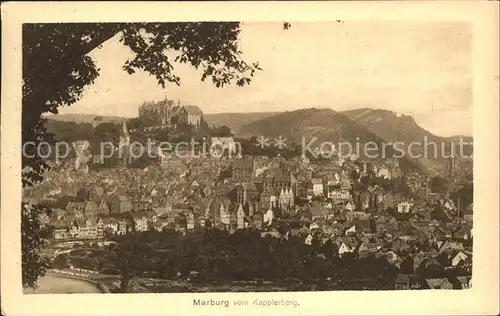Marburg Lahn Panorama Blick vom Kapplerberg Schloss Kat. Marburg