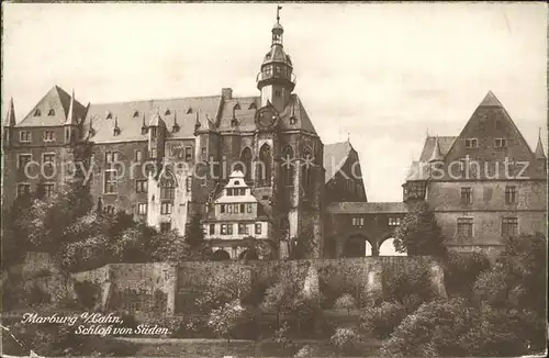Marburg Lahn Schloss von Sueden Kat. Marburg