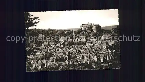 Marburg Lahn Stadtbild mit Schloss Universitaetsstadt Kat. Marburg