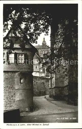 Marburg Lahn Alter Winkel mit Schloss Kat. Marburg
