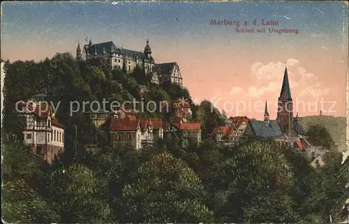 Marburg Lahn Schloss mit Umgebung Kat. Marburg