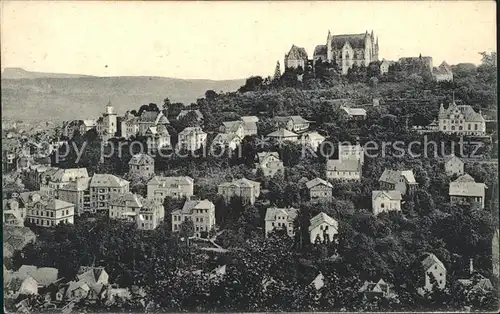 Marburg Lahn Stadtbild mit Schloss Kat. Marburg