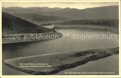 Edersee See bei ganz niedrigem Wasserstand Edertalsperre Kat. Edertal