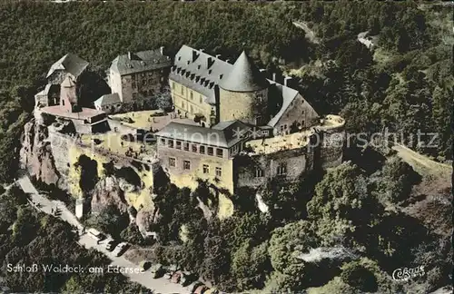 Waldeck Edersee Schloss Fliegeraufnahme Kat. Edertal