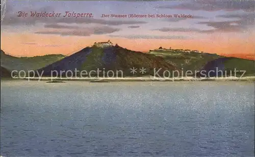 Waldeck Edersee Waldecker Talsperre Edertalsperre Stausee Schloss Kunstdruckkarte Nr. 7 Kat. Edertal