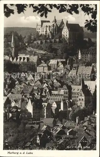 Marburg Lahn Altstadt mit Schloss Serie Das romantische Lahntal Kat. Marburg