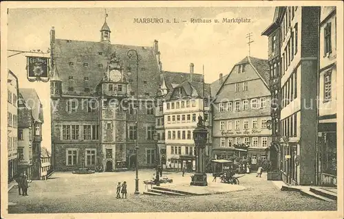 Marburg Lahn Rathaus und Marktplatz Kat. Marburg