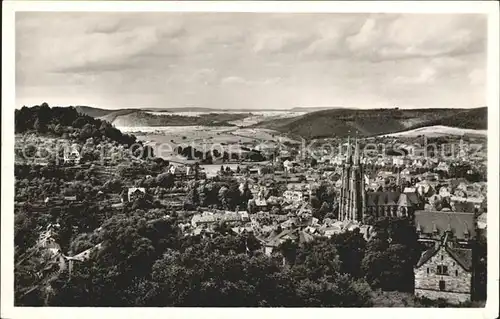 Marburg Lahn Panorama Blick von der Nordterrasse des Schlosses Kat. Marburg