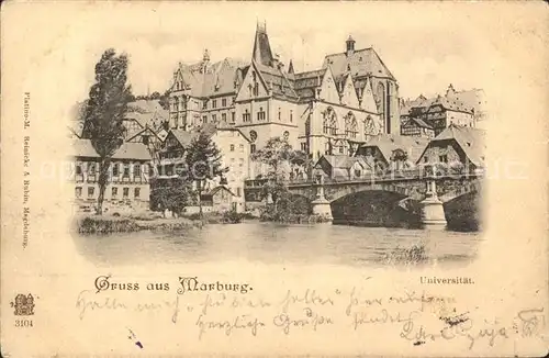 Marburg Lahn Universitaet Lahnbruecke Deutsche Reichspost Kat. Marburg