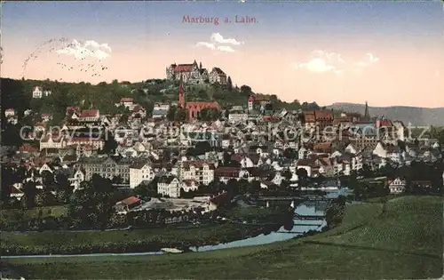 Marburg Lahn Stadtbild mit Schloss Kat. Marburg