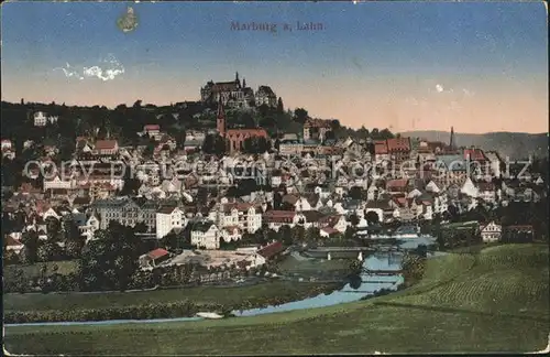 Marburg Lahn Stadtbild mit Schloss Kat. Marburg