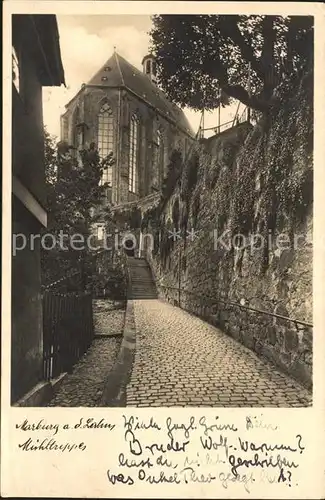 Marburg Lahn Muehltreppe Kirche Kat. Marburg